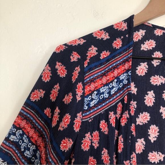 ❤️5/$25 SALE Target Xhilaration Floral Paisley Multicolor Open Cardigan Sweater - Picture 3 of 8